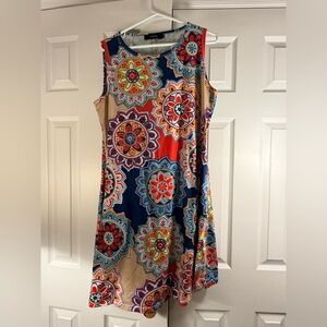 Colorful Sleeveless Patterned Dress